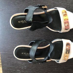 Coach White High Heel Sandal